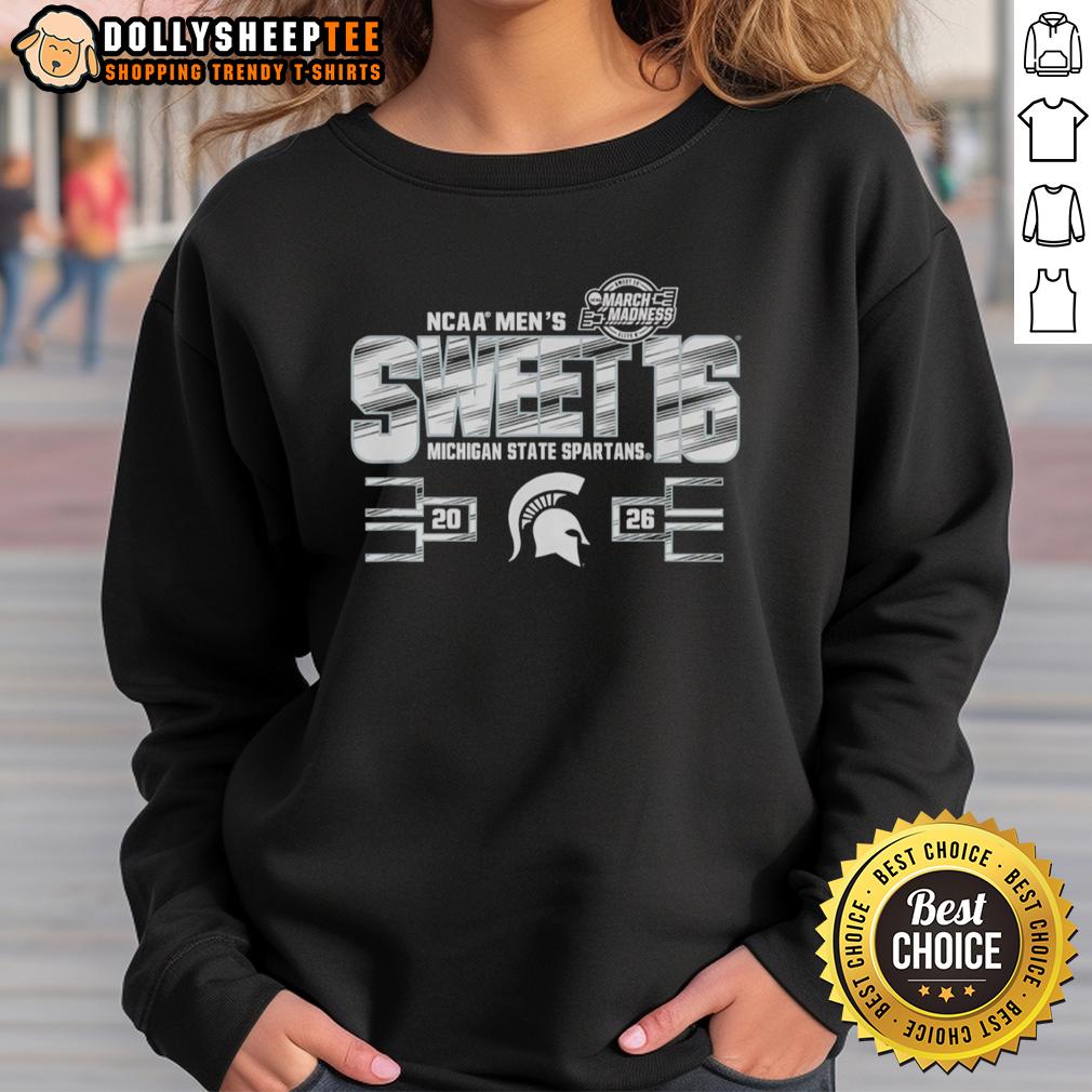 Top Michigan State Spartans NCAA Men's Sweet 16 2026 Men's March Madness T-Shirt - Image 5
