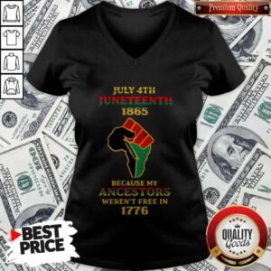Alternative view of Nice Strong Hand July 4th Juneteeth 1865 Because My Ancestors Weren’t Free In 1776 Shirt