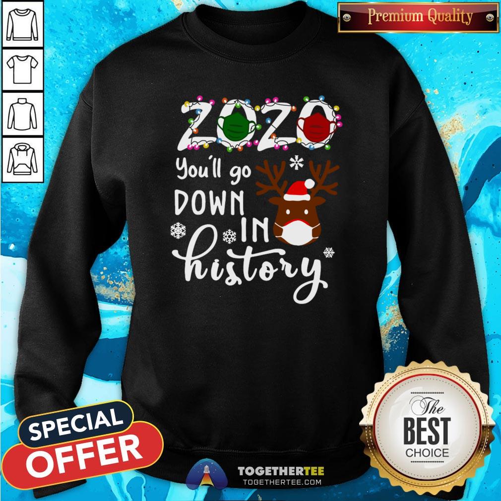 Happy 2020 You’ll Go Down In History Christmas Shirt - Image 4