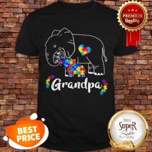 Nice Autism Awareness Support Grandpa Elephant Gift Shirt