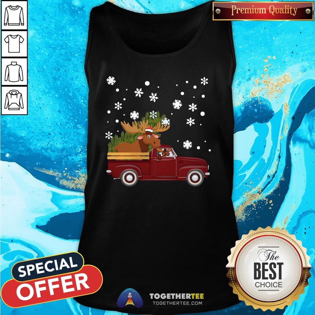 Premium Christmas Moose Car Shirt - Image 3