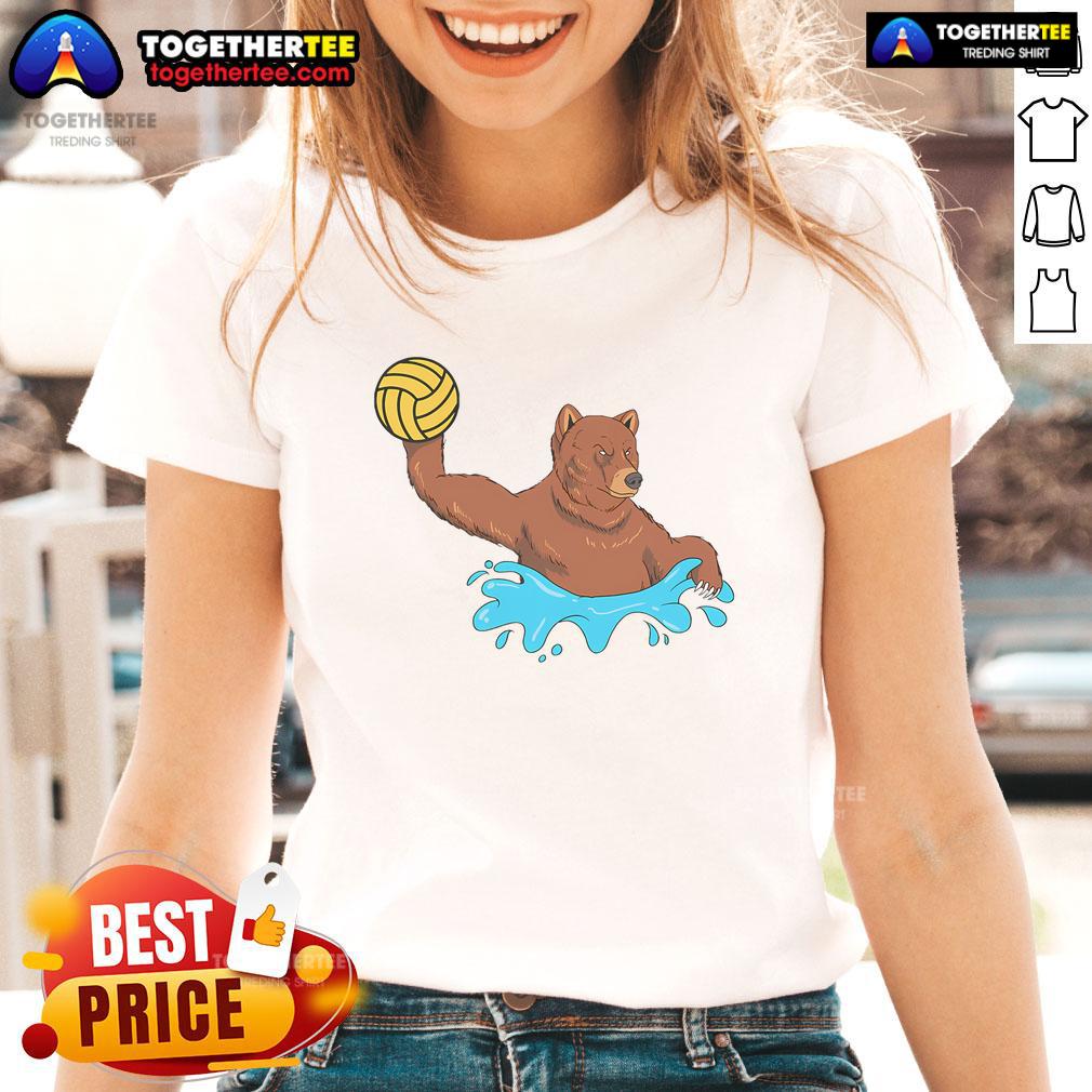 Nice Water Polo Player Grizzly Bear T-Shirt - Image 3