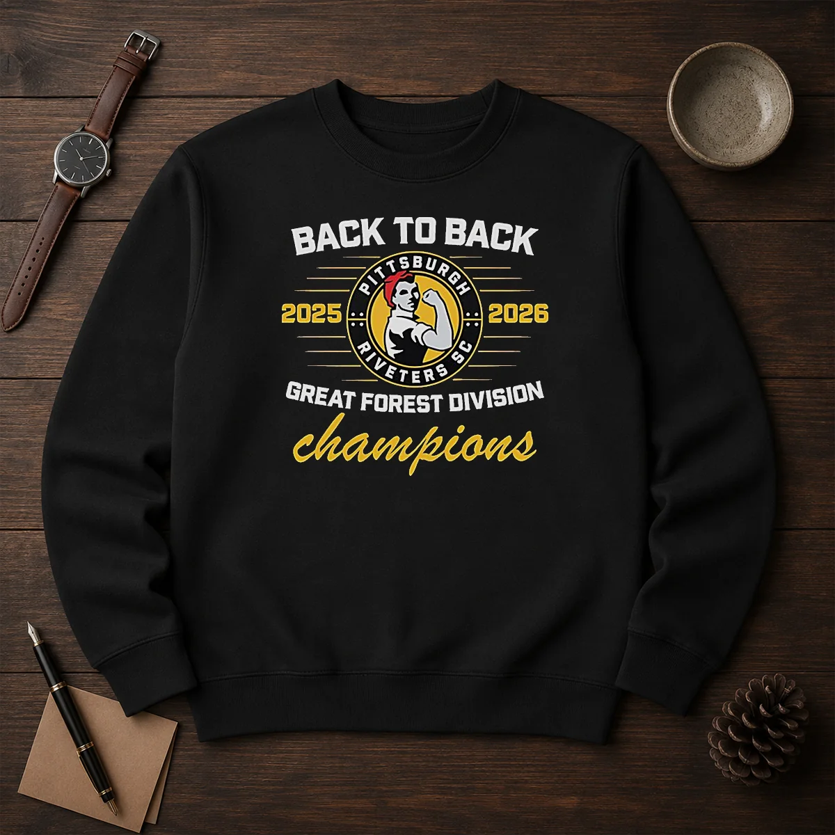 Nice Pittsburgh Riveters SC Back To Back Green Forest Champs Shirt - Image 7