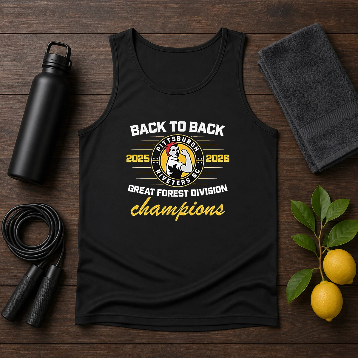 Nice Pittsburgh Riveters SC Back To Back Green Forest Champs Shirt - Image 3