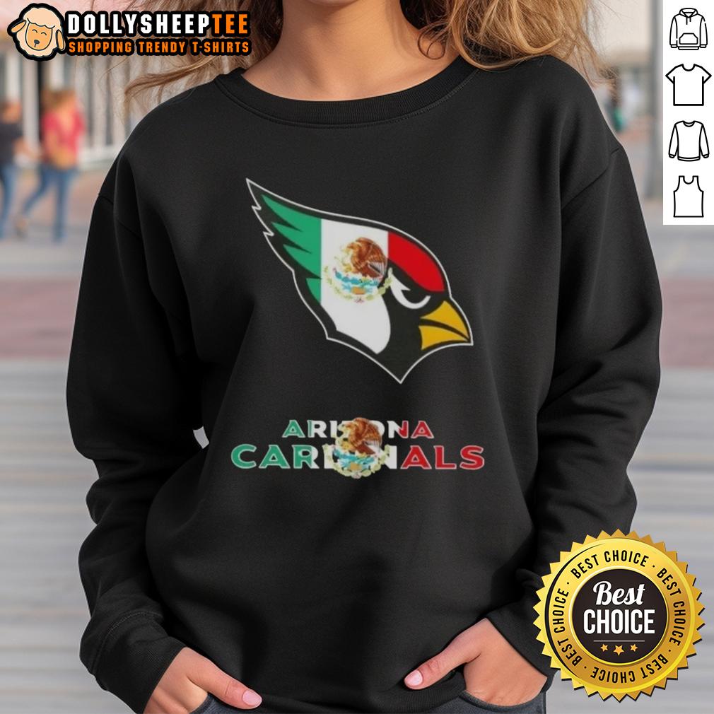 Good Arizona Cardinals Football X Mexican Flag Logo Shirt - Image 5