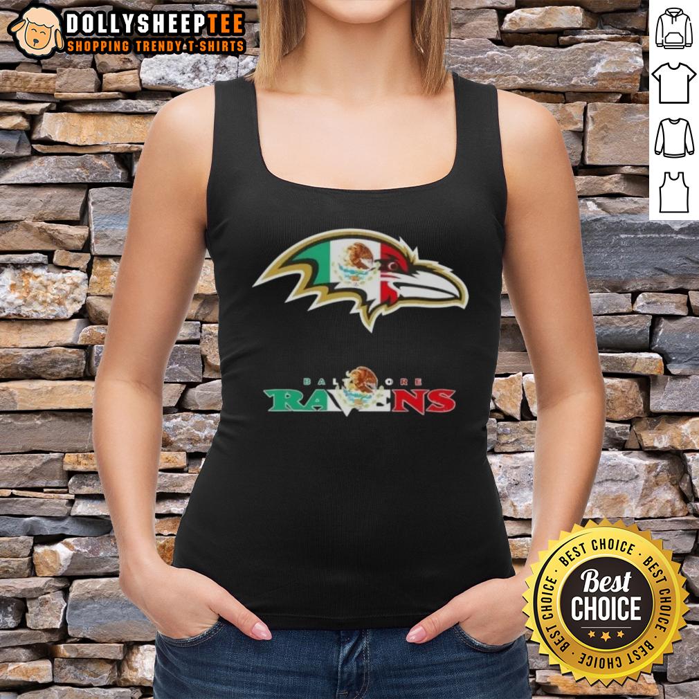 Good Baltimore Ravens Football X Mexican Flag Logo Shirt - Image 4