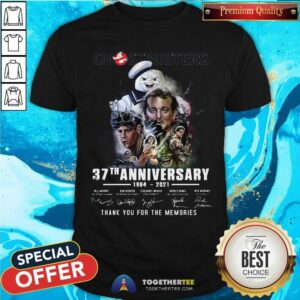Hot Ghostbusters 37th Anniversary Thank You For The Memories Signatures Shirt