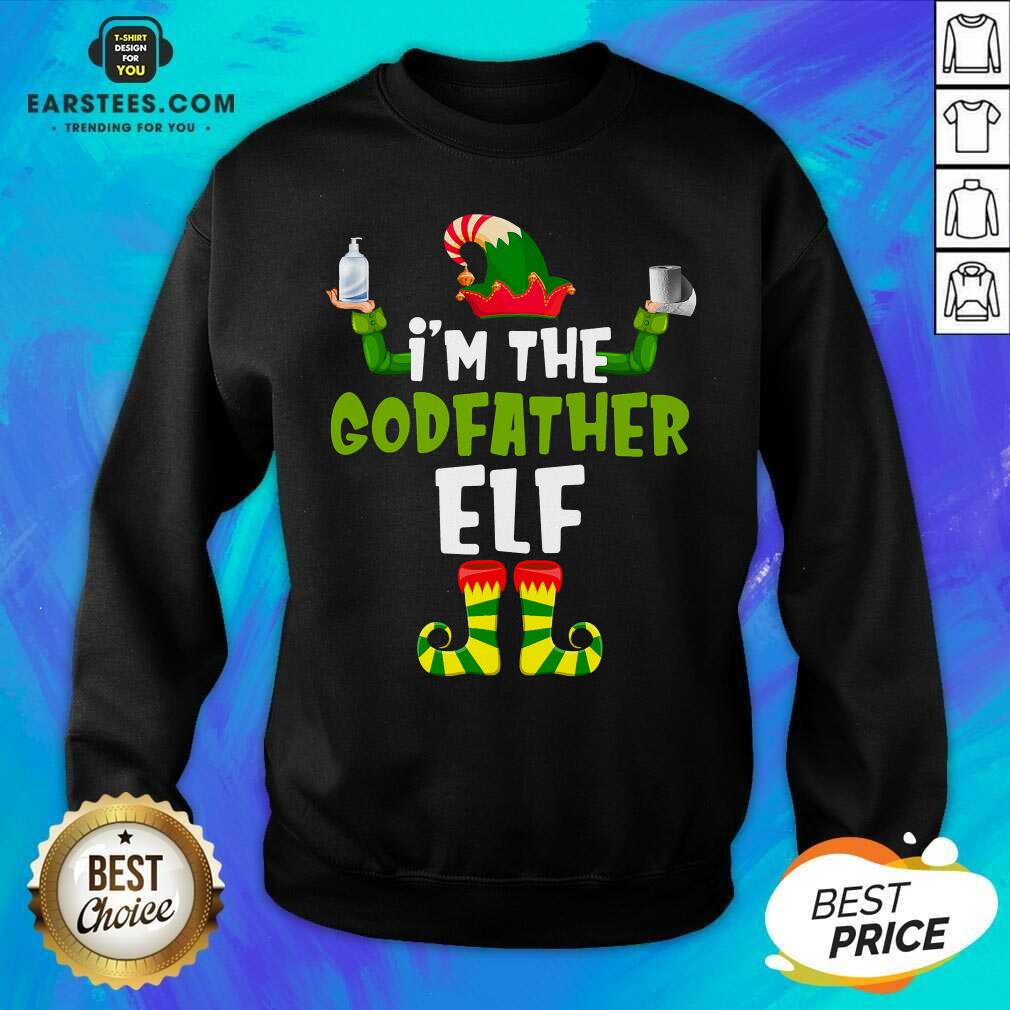 Top Im The Godfather Elf Quarantine Matching Christmas Shirt - Image 4