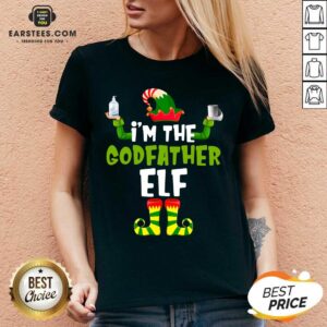 Alternative view of Top Im The Godfather Elf Quarantine Matching Christmas Shirt