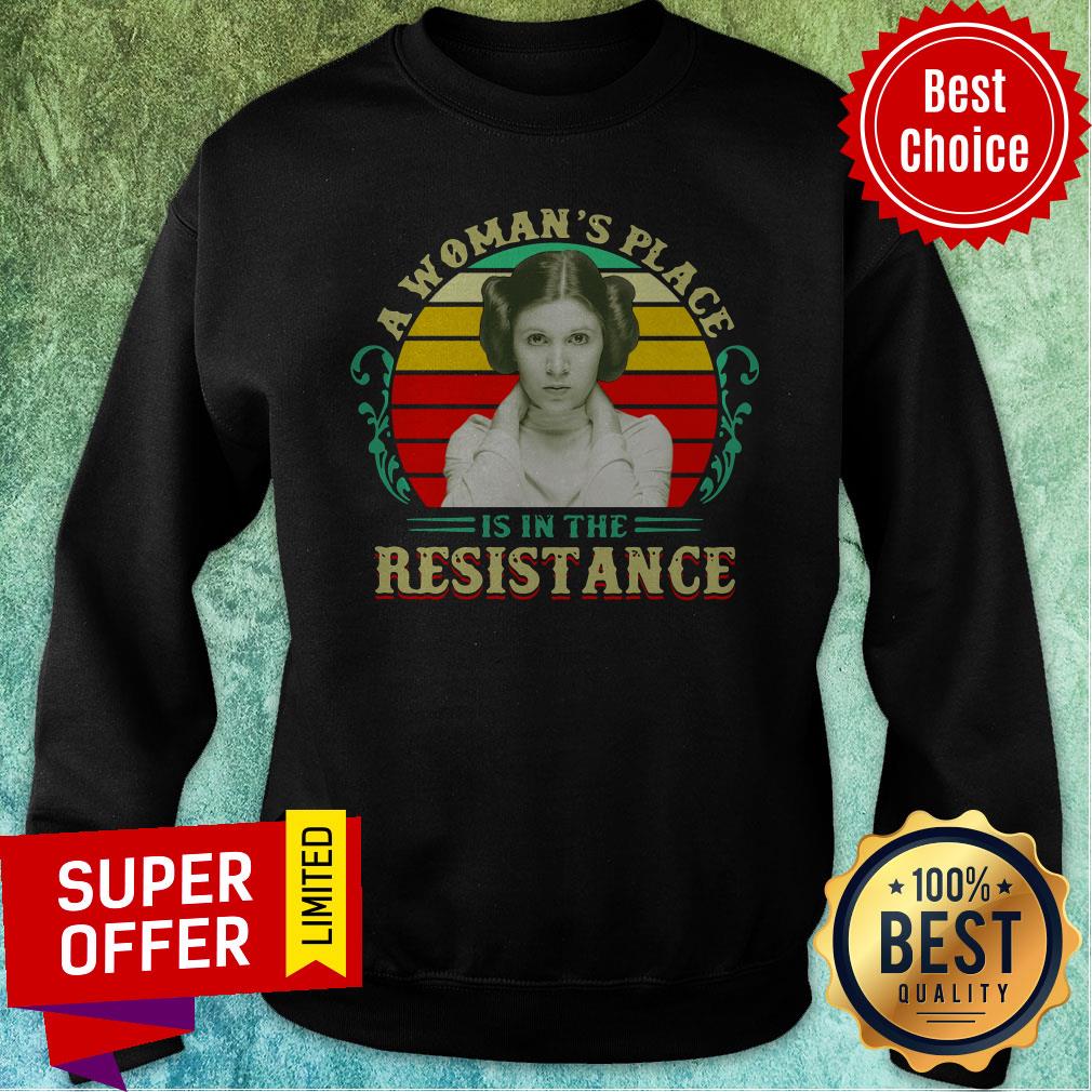 Awesome A Woman’s Place Is In The Resistance Vintage Shirt - Image 5