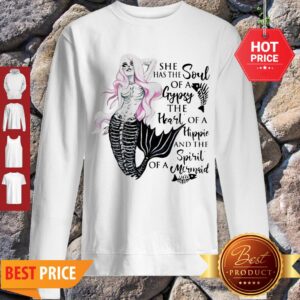Alternative view of Beautiful Mermaid Skull She Has The Soul Of A Gypsy The Heart Of A Hippie Shirt