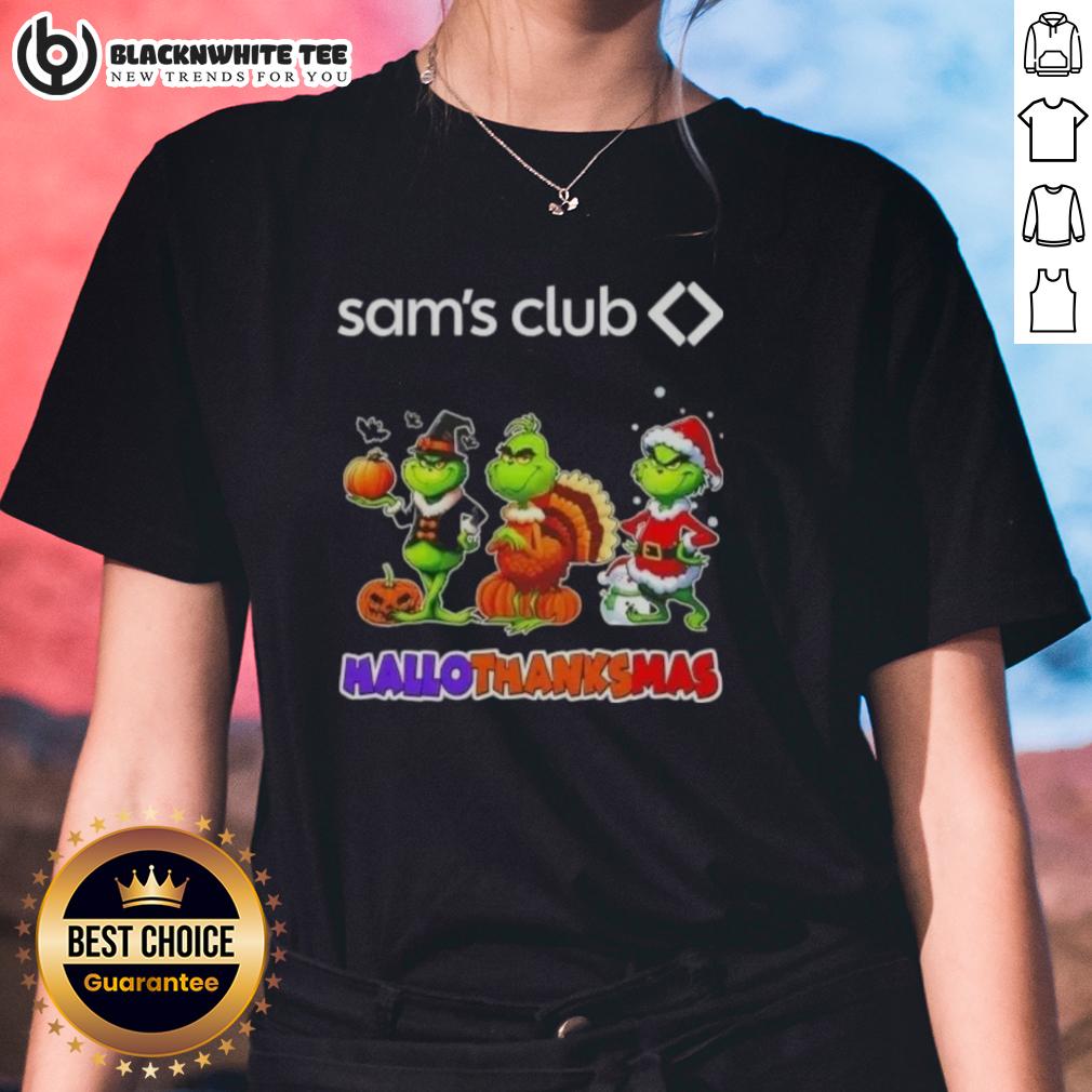 Good Sam Club X Grinch Cosplay Happy HalloThanksMas T-Shirt - Image 3