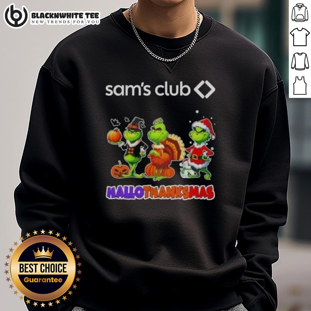 Good Sam Club X Grinch Cosplay Happy HalloThanksMas T-Shirt - Image 5