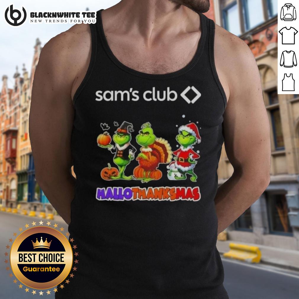 Good Sam Club X Grinch Cosplay Happy HalloThanksMas T-Shirt - Image 4