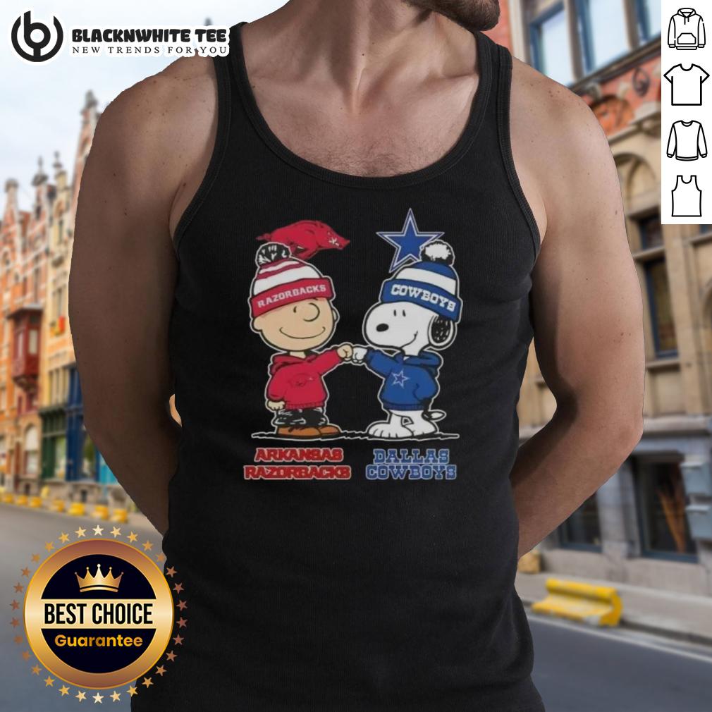Good Snoopy And Charlie Brown Arkansas Razorbacks X Dallas Cowboys T-Shirt - Image 4