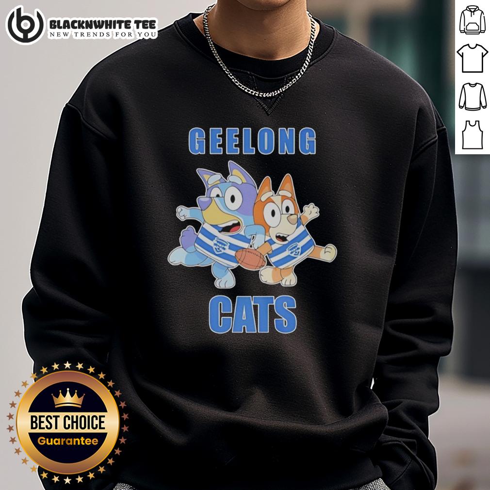 Awesome Bluey Bingo Geelong Cats Football Fans Rugby Outfits T-Shirt - Image 5