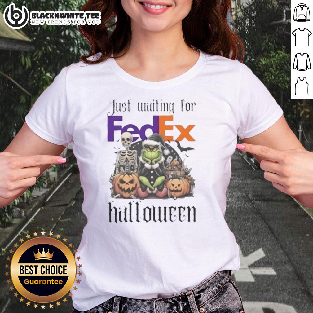 Pretty Grinch Just Waiting For Fedex Halloween T-Shirt - Image 3