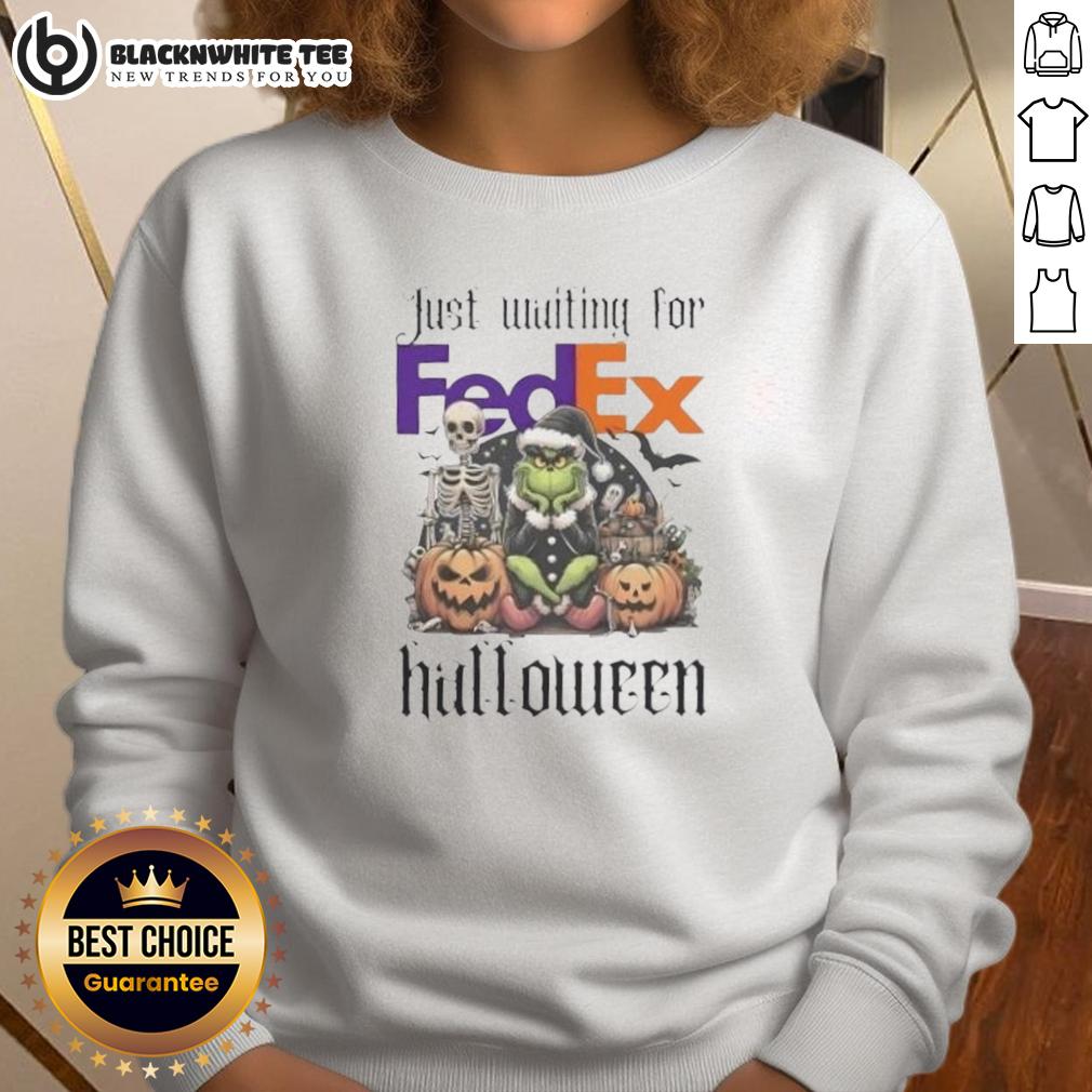 Pretty Grinch Just Waiting For Fedex Halloween T-Shirt - Image 5