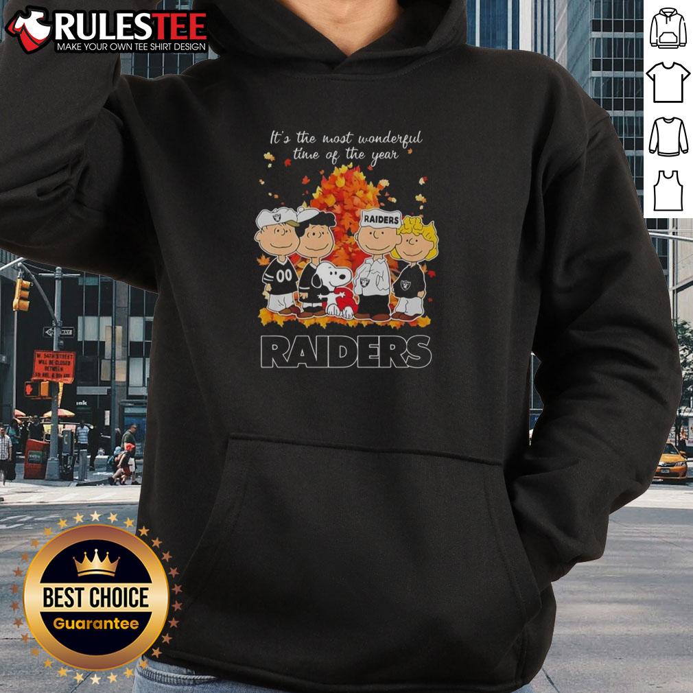 Awesome The Peanuts Character Las Vegas Raiders It's The Most Wonderful Time Of The Year T-Shirt - Image 2