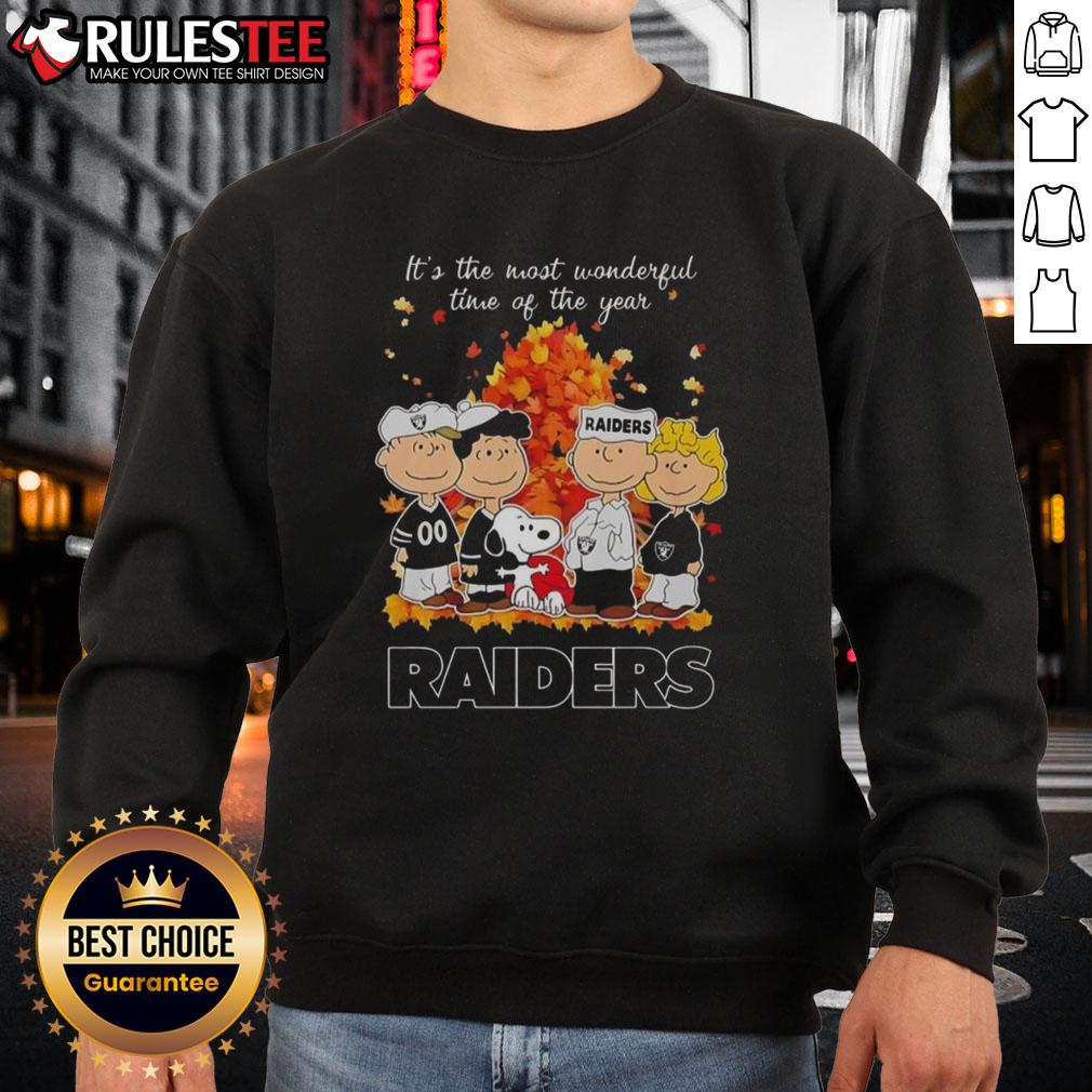 Awesome The Peanuts Character Las Vegas Raiders It's The Most Wonderful Time Of The Year T-Shirt - Image 5