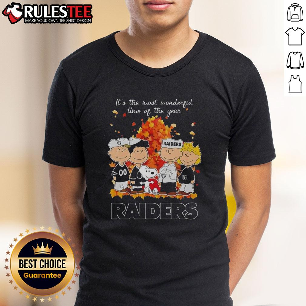 Awesome The Peanuts Character Las Vegas Raiders It's The Most Wonderful Time Of The Year T-Shirt