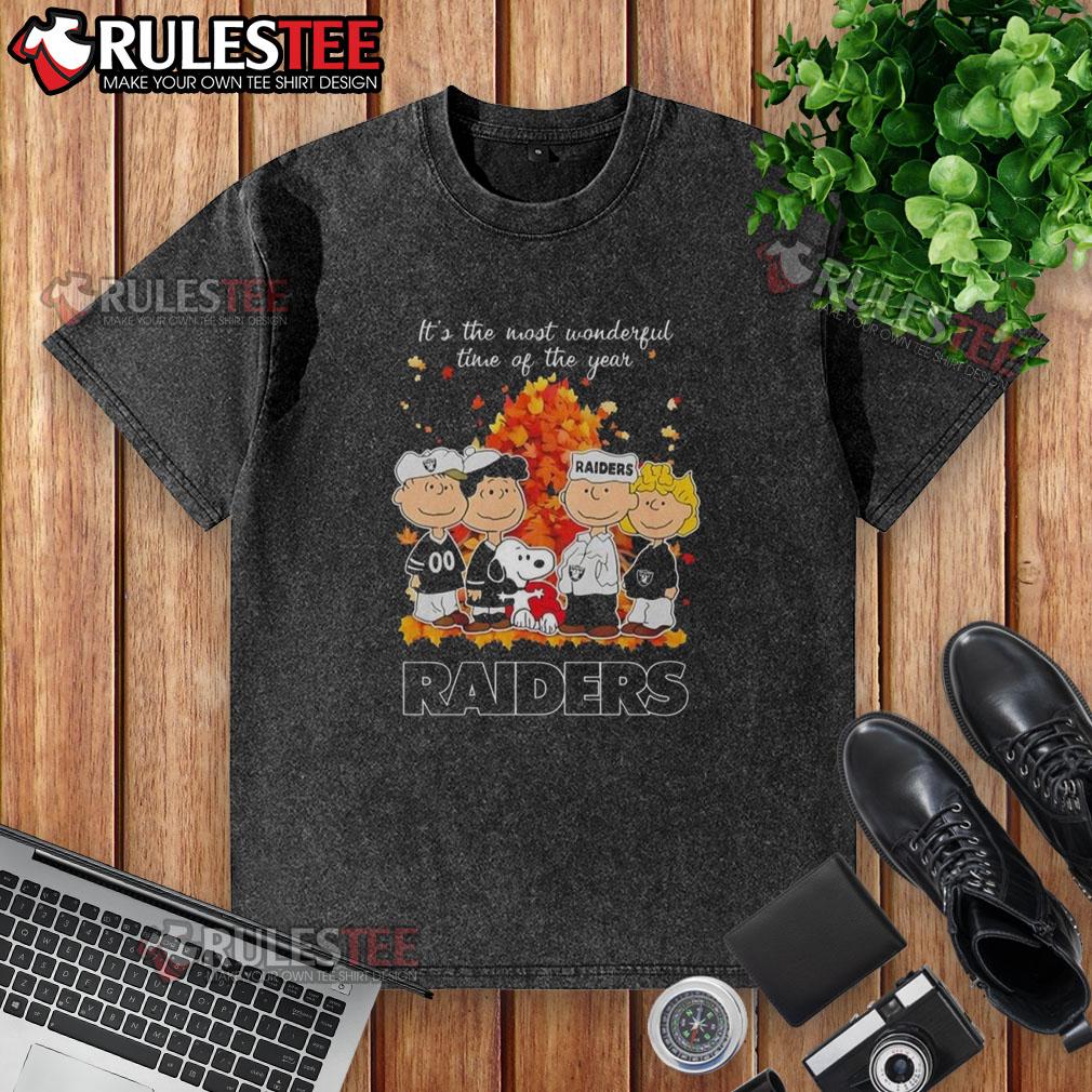 Awesome The Peanuts Character Las Vegas Raiders It's The Most Wonderful Time Of The Year T-Shirt - Image 6