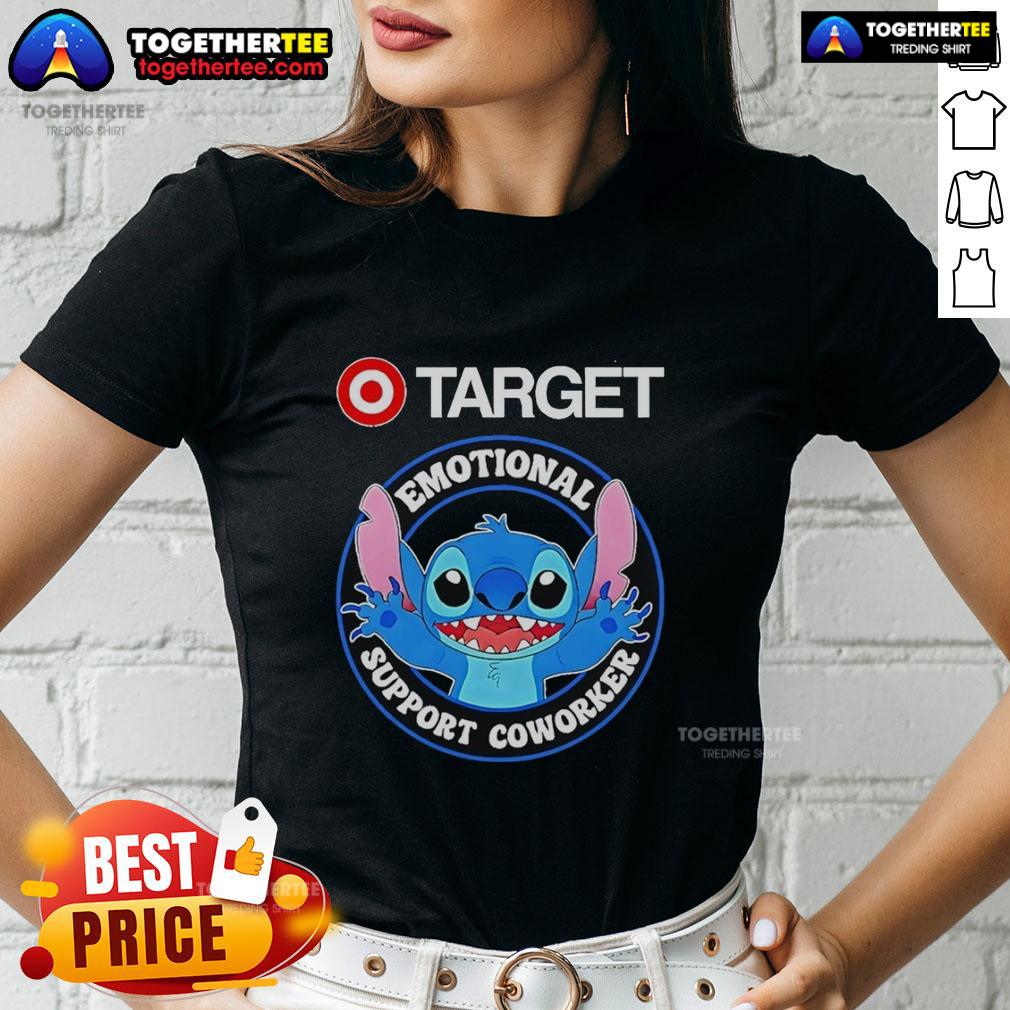 Official Happy Stitch Target Emotional Support Coworker T-Shirt - Image 3