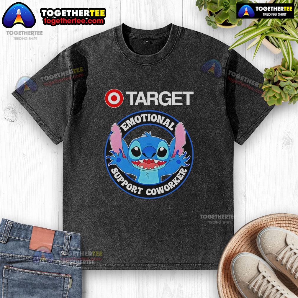 Official Happy Stitch Target Emotional Support Coworker T-Shirt - Image 6