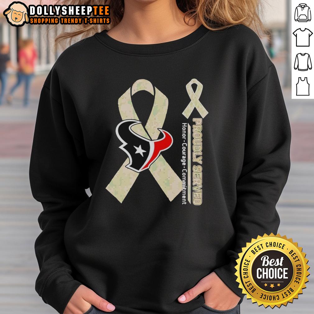 Official Houston Texans Proudly Served Honor Courage Commitment T-Shirt - Image 5