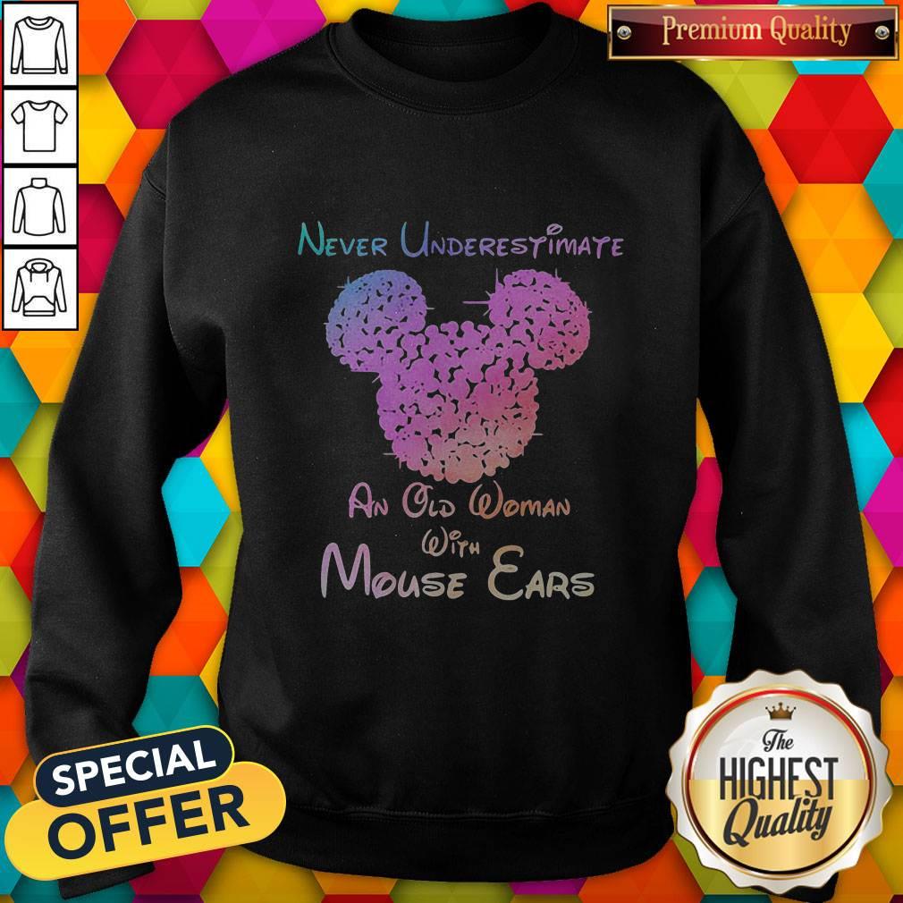 Mickey Mouse Never Underestimate An Old Woman With Mouse Ears Shirt - Image 4