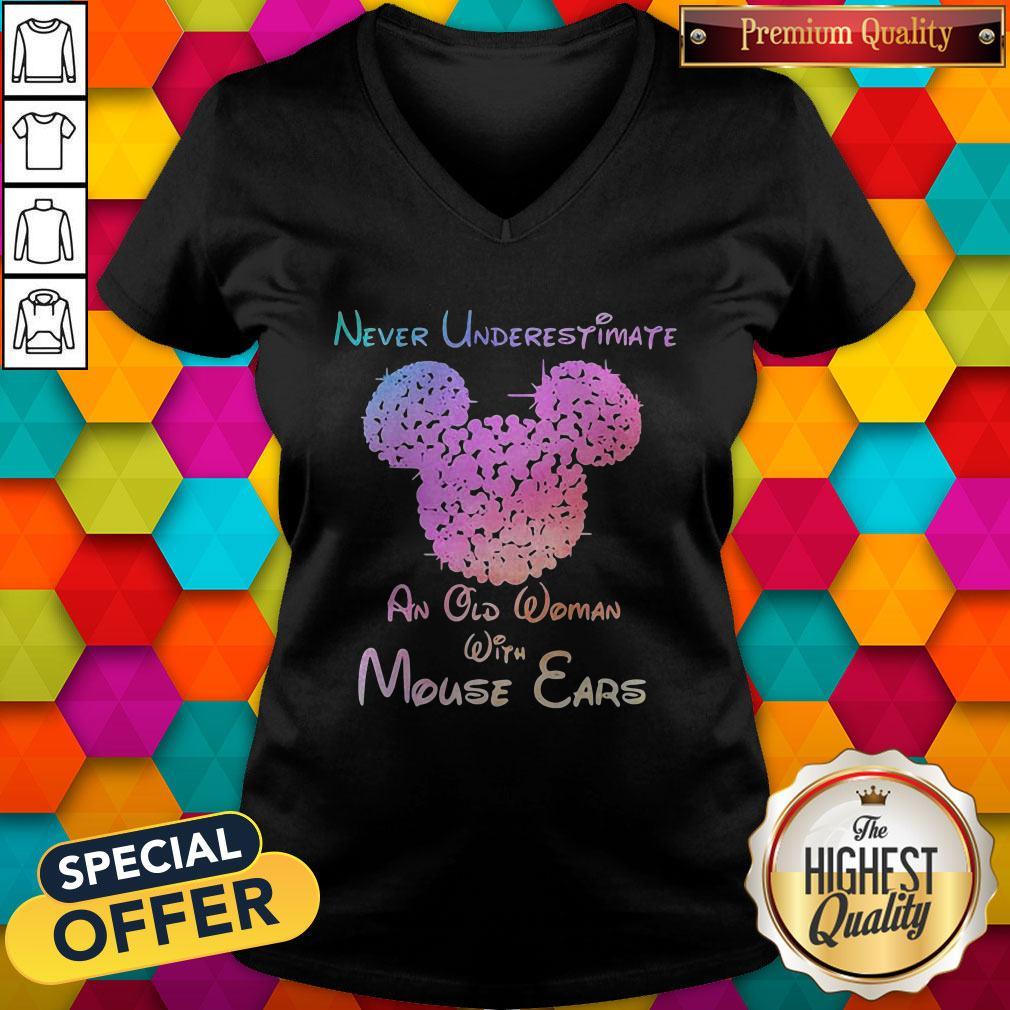 Mickey Mouse Never Underestimate An Old Woman With Mouse Ears Shirt - Image 2
