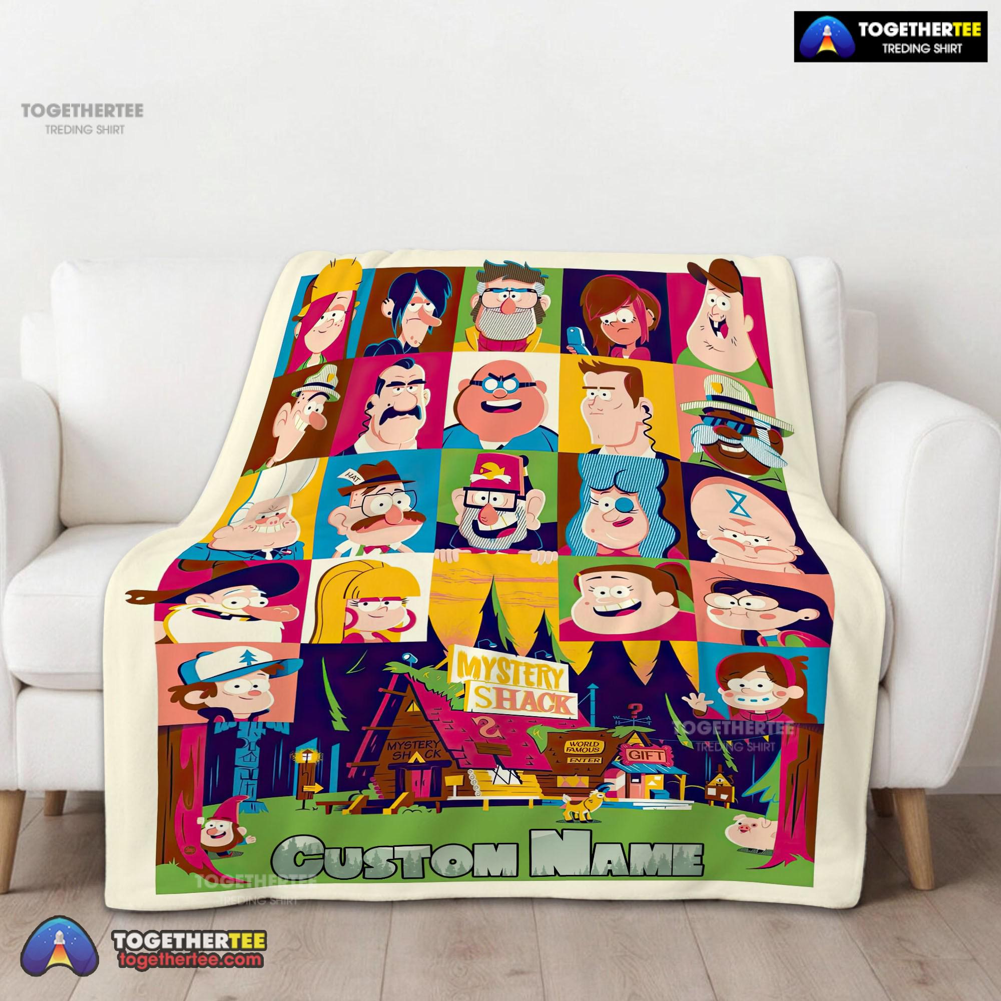 Official Gravity Falls Mystery Shack Characters Collage Blanket Fleece Customized Blanket - Image 2
