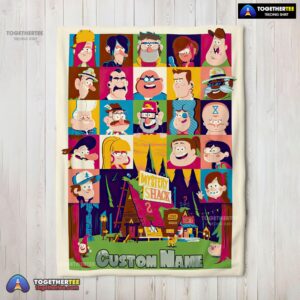 Official Gravity Falls Mystery Shack Characters Collage Blanket Fleece Customized Blanket
