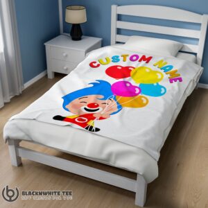 Alternative view of Premium Hot Colorful Plim Plim Cheerful Clown Balloons Blanket Fleece Customized Blanket