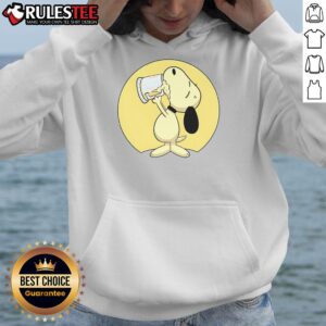 Alternative view of Cute Snoopy Drinking Beer T-Shirt