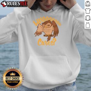 Alternative view of Cute Who Cares Cartoon Owl T-Shirt