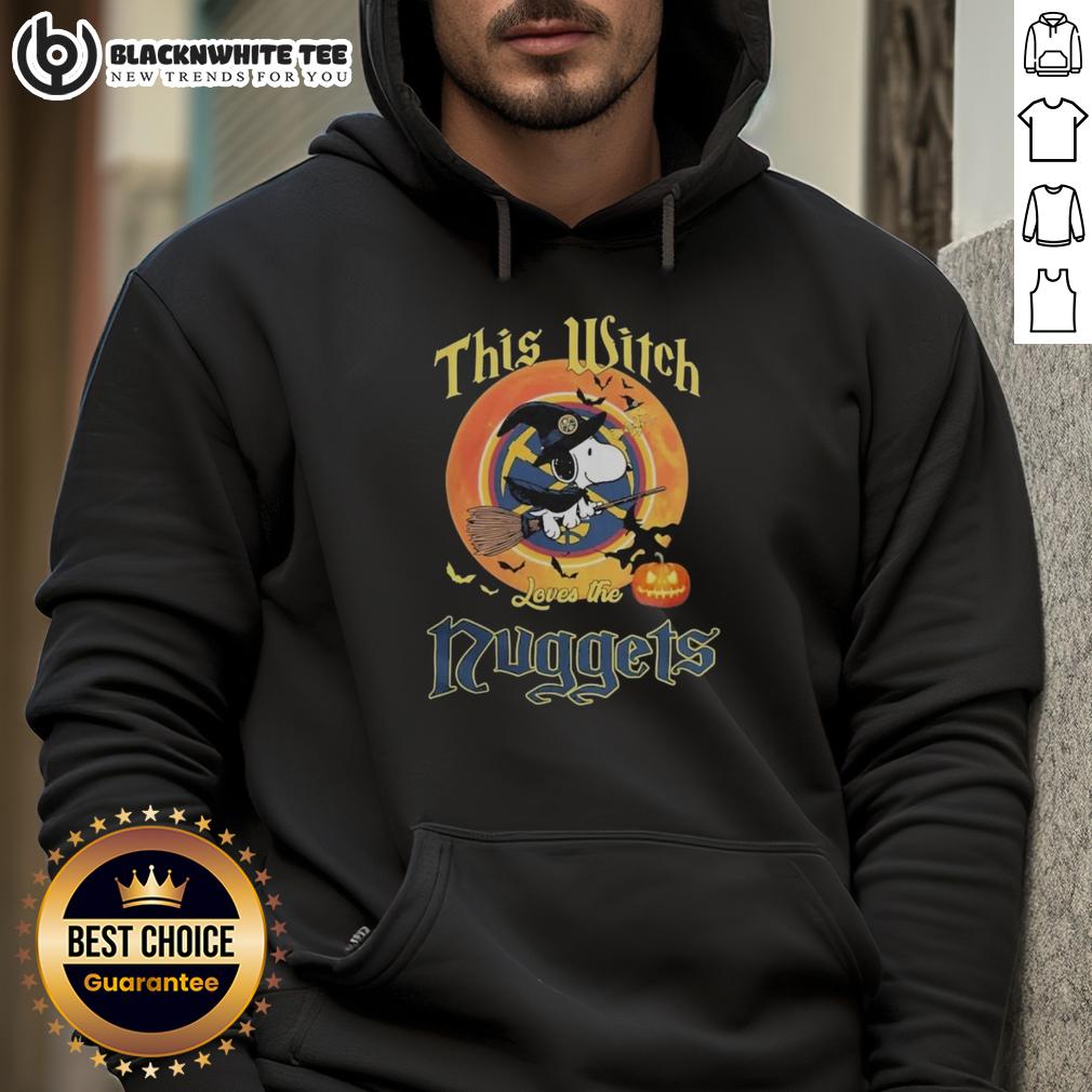 Original Snoopy Halloween This Witch Loves The Denver Nuggets T-Shirt - Image 2