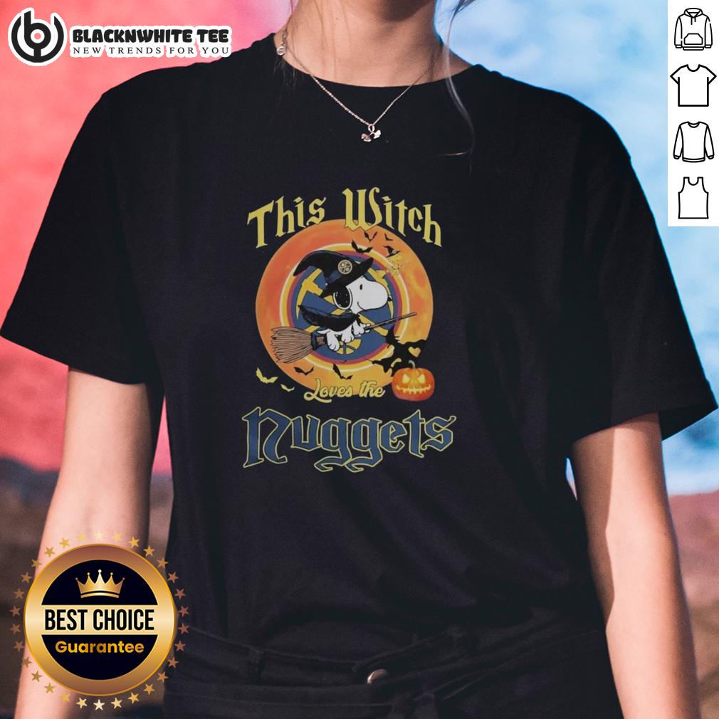 Original Snoopy Halloween This Witch Loves The Denver Nuggets T-Shirt - Image 3