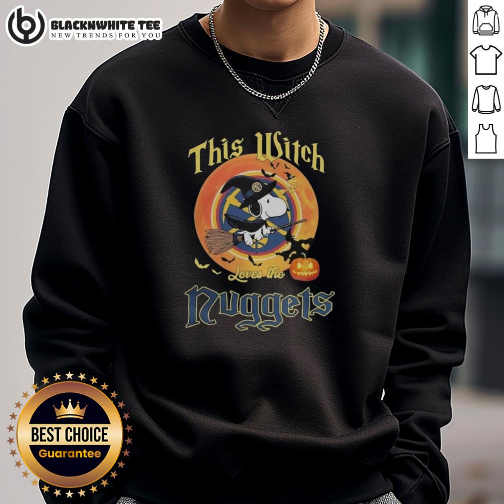 Original Snoopy Halloween This Witch Loves The Denver Nuggets T-Shirt - Image 5