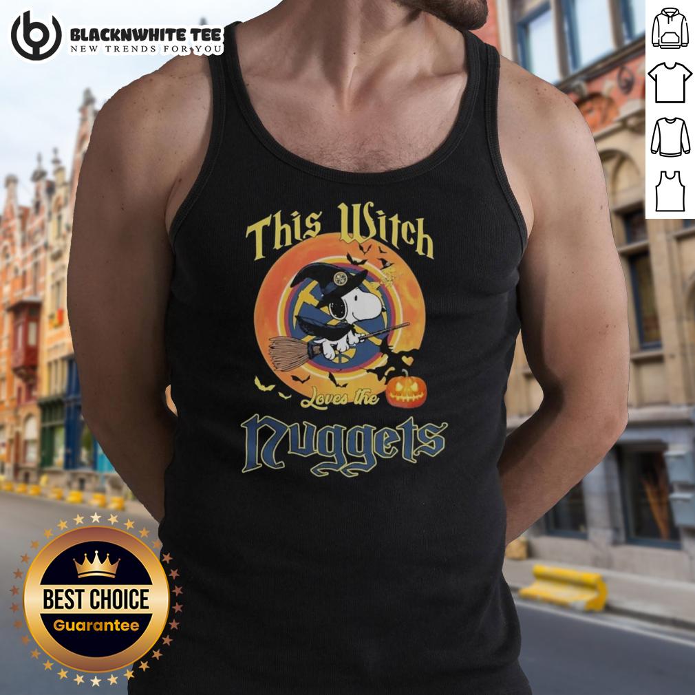 Original Snoopy Halloween This Witch Loves The Denver Nuggets T-Shirt - Image 4