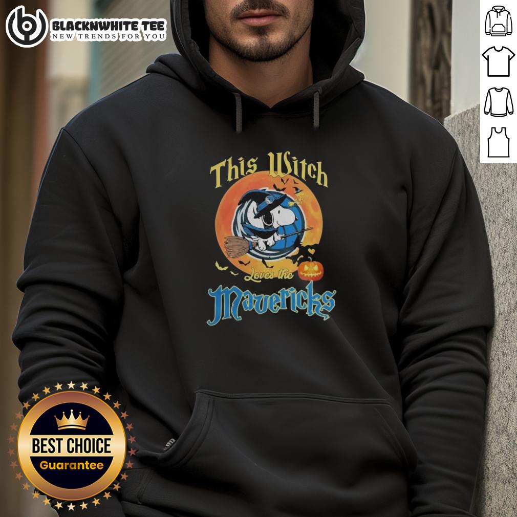 Original This Witch Loves The Dallas Mavericks Snoopy Halloween T-Shirt - Image 2