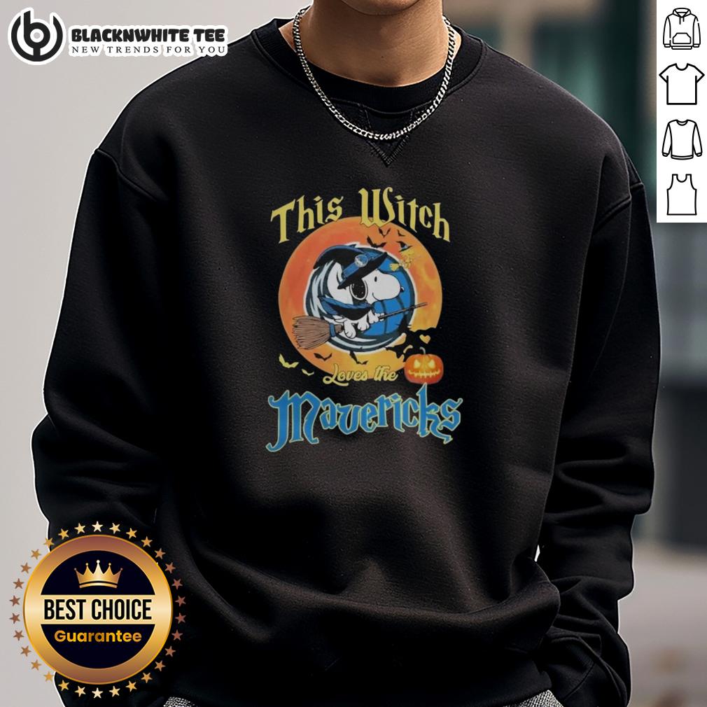 Original This Witch Loves The Dallas Mavericks Snoopy Halloween T-Shirt - Image 5