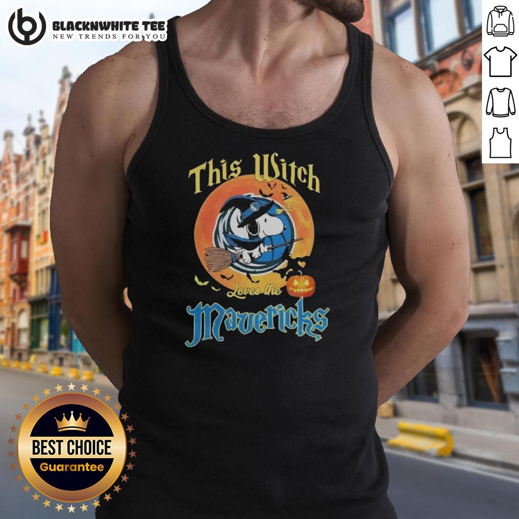 Original This Witch Loves The Dallas Mavericks Snoopy Halloween T-Shirt - Image 4