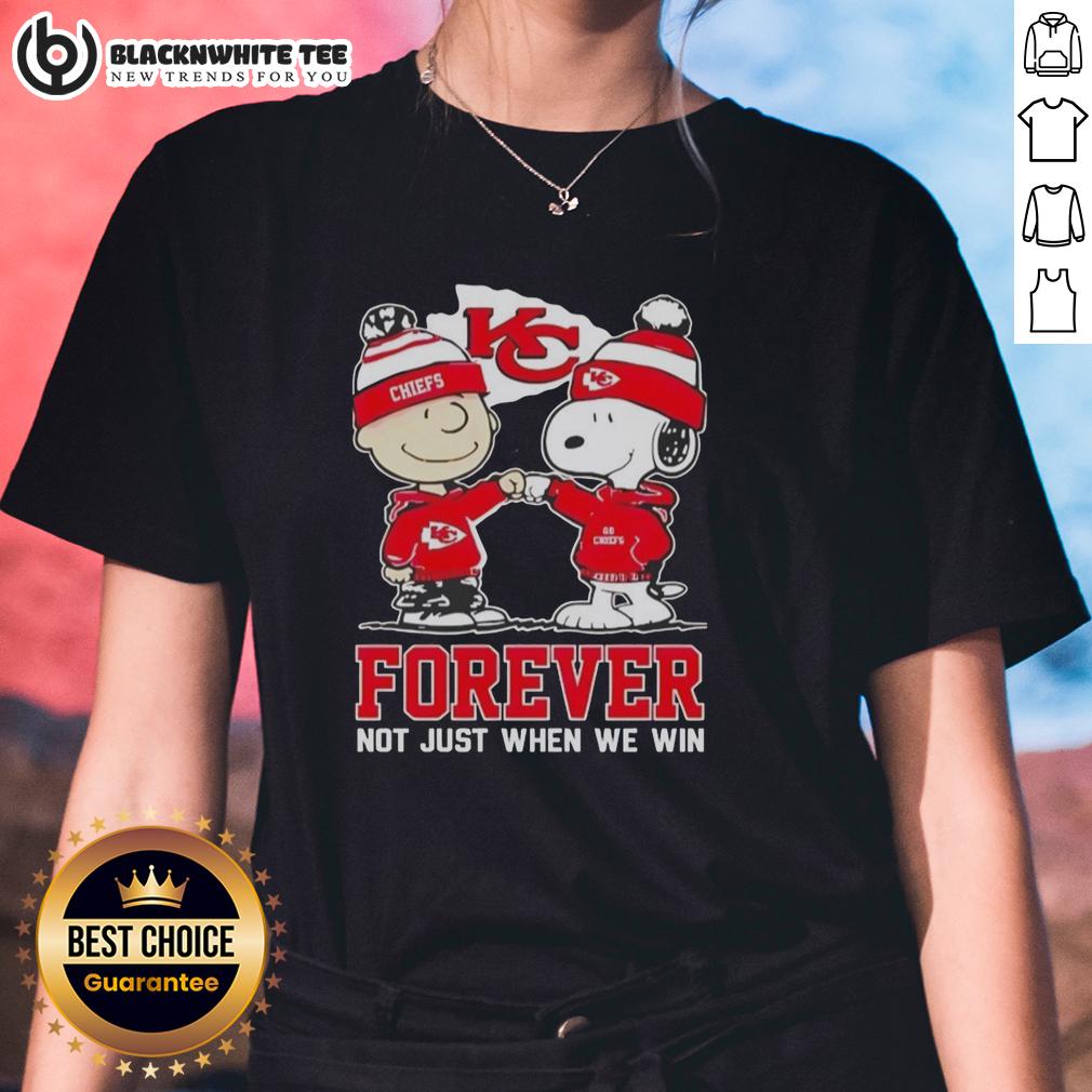 Premium Peanut Snoopy Charlie Brown Kansas City Chiefs Forever Not Just When We Win T-Shirt - Image 3
