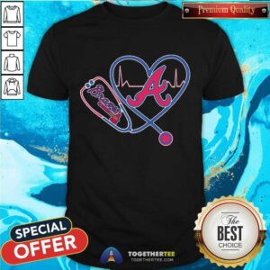 Premium Atlanta Braves Heart Nurse Shirt