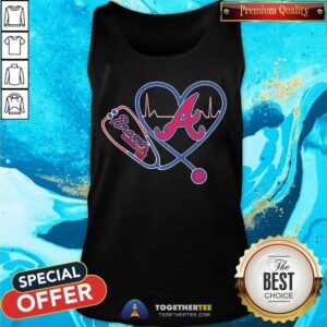 Alternative view of Premium Atlanta Braves Heart Nurse Shirt