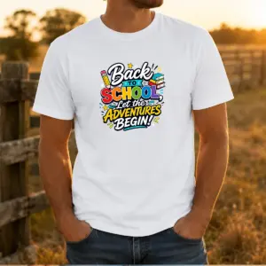 Pretty Back To School Adventures Typography Shirt
