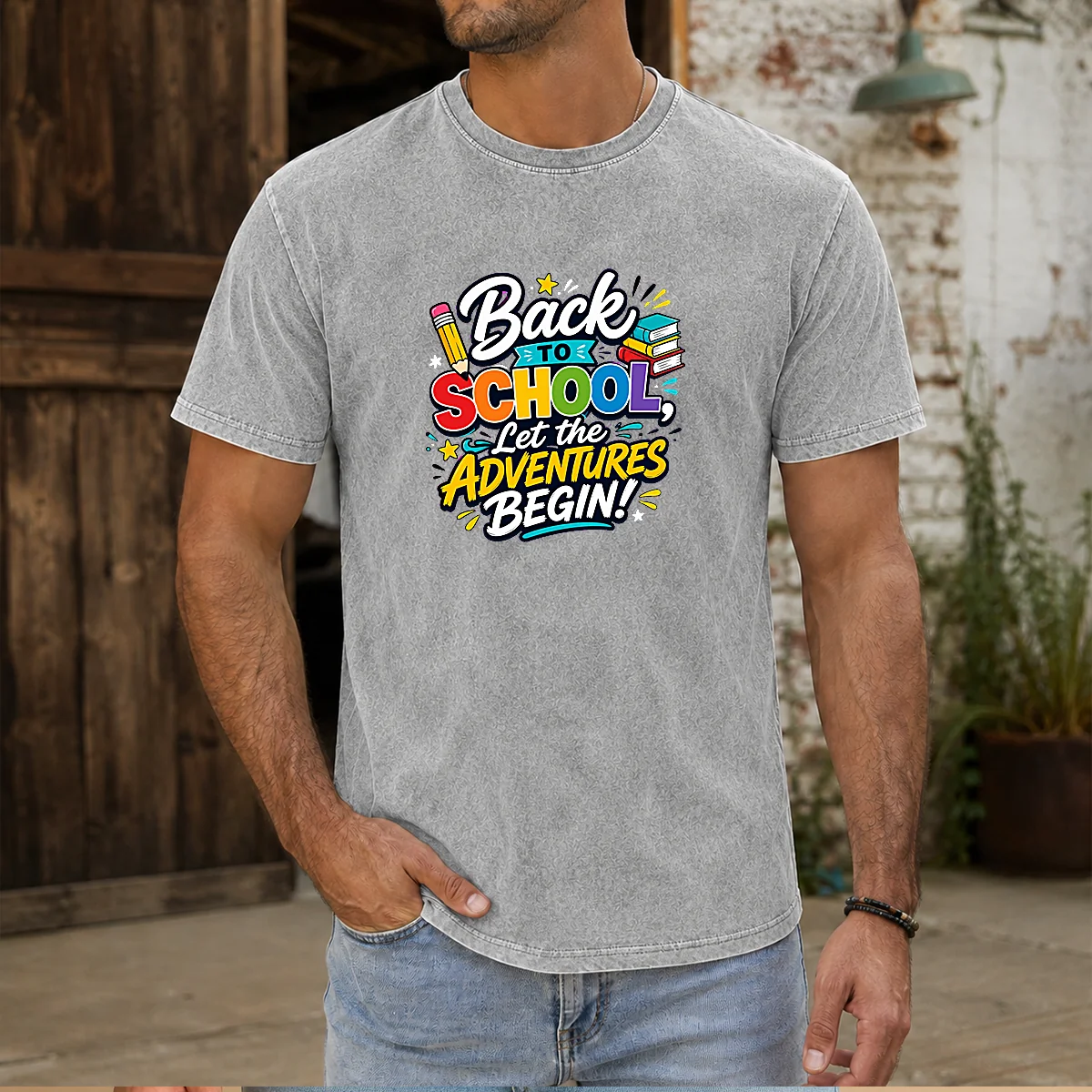 Pretty Back To School Adventures Typography Shirt - Image 9