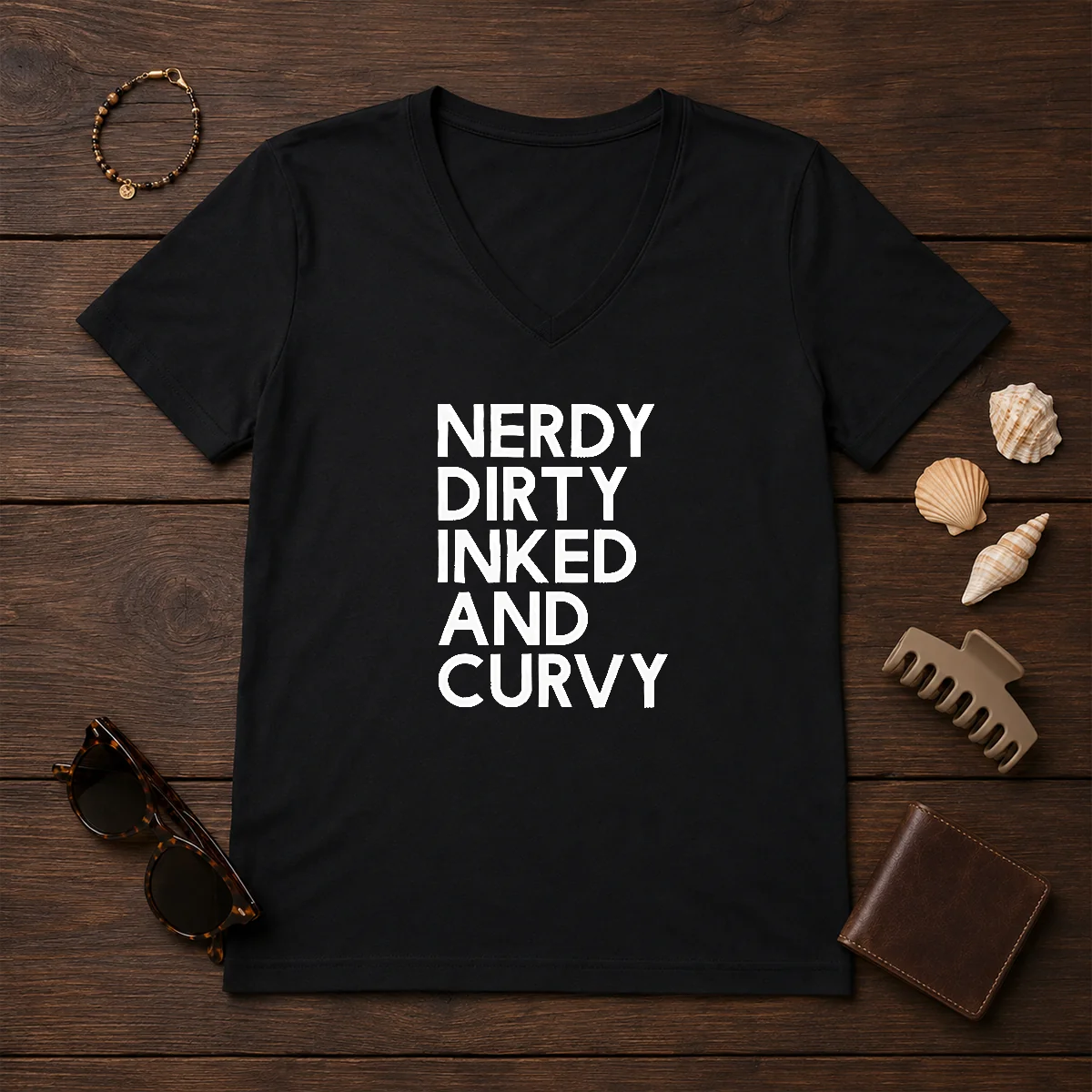 Good Nerdy Dirty Inked And Curvy T-Shirt - Image 2