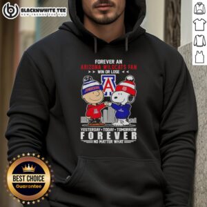 Alternative view of Original Charlie Brown Touch Hand Snoopy Forever A Arizona Wildcats Fan Win Or Lose T-Shirt